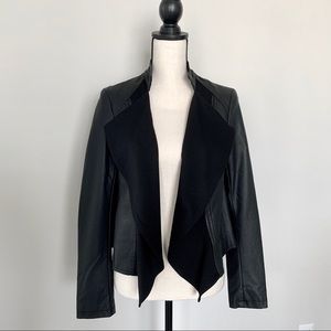 Vegan Leather Mixed-Media Jacket